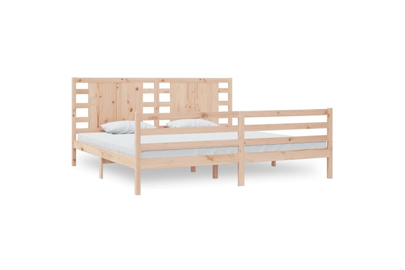Sängynrunko täysi mänty 200x200 cm - Ruskea - Huonekalut - Sänky - Sänkykehikot & sängynrungot