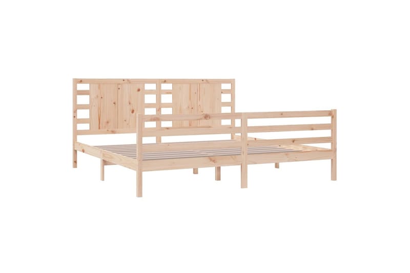 Sängynrunko täysi mänty 200x200 cm - Ruskea - Huonekalut - Sänky - Sänkykehikot & sängynrungot