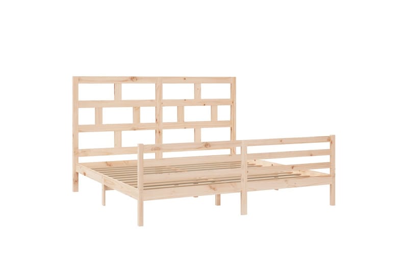 Sängynrunko täysi mänty 200x200 cm - Ruskea - Huonekalut - Sänky - Sänkykehikot & sängynrungot