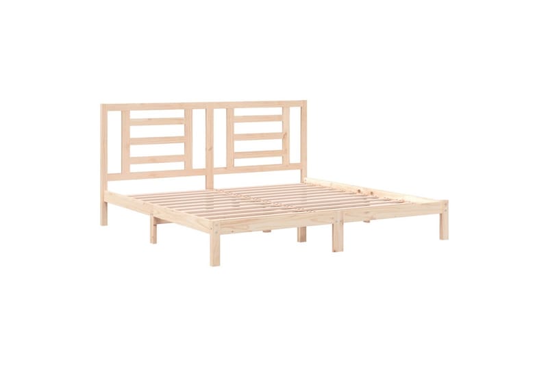 Sängynrunko täysi mänty 200x200 cm - Ruskea - Huonekalut - Sänky - Sänkykehikot & sängynrungot