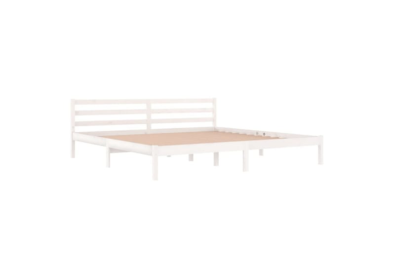 Sängynrunko täysi mänty 200x200 cm valkoinen - Valkoinen - Huonekalut - Sänky - Sänkykehikot & sängynrungot
