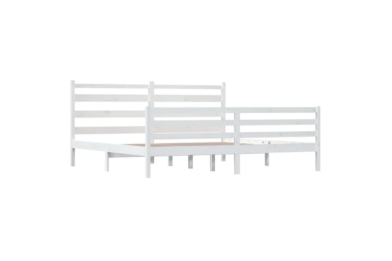 Sängynrunko täysi mänty 200x200 cm valkoinen - Valkoinen - Huonekalut - Sänky - Sänkykehikot & sängynrungot