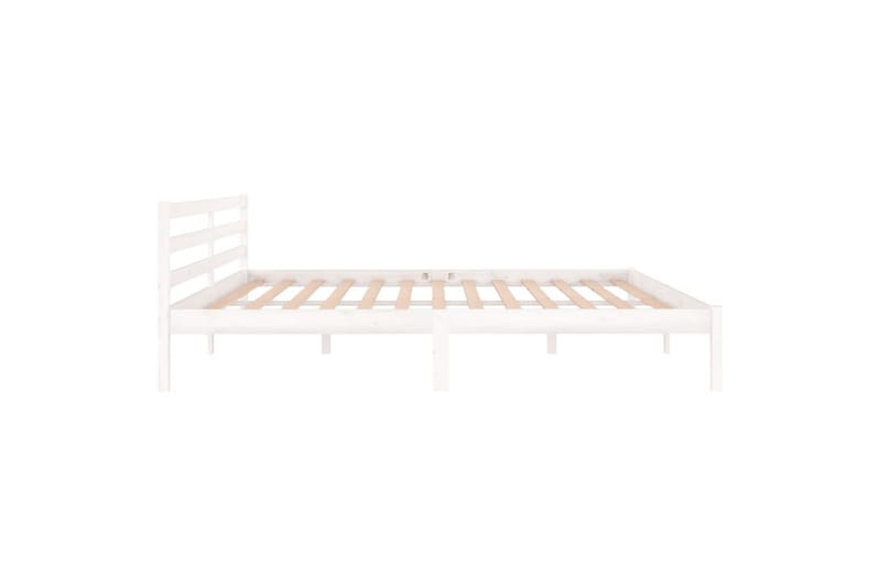 Sängynrunko täysi mänty 200x200 cm valkoinen - Valkoinen - Huonekalut - Sänky - Sänkykehikot & sängynrungot