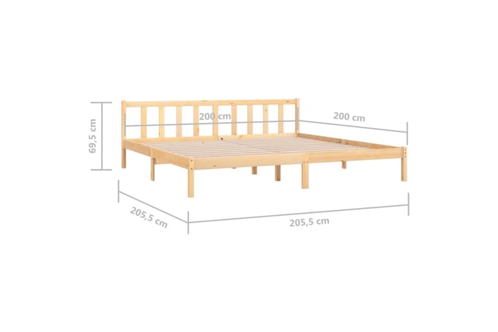 Sängynrunko täysi mänty 200x200 cm - Sänkykehikot & sängynrungot