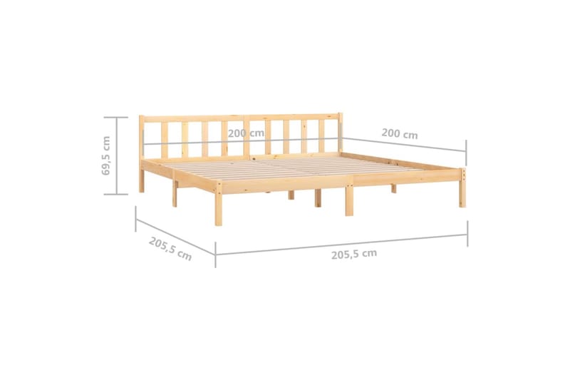 Sängynrunko täysi mänty 200x200 cm - Huonekalut - Sänky - Sänkykehikot & sängynrungot