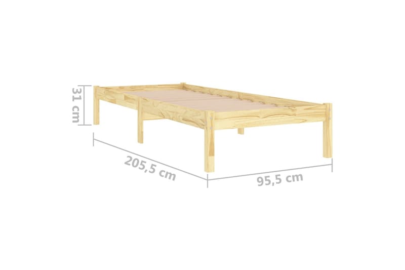 Sängynrunko täysi mänty 90x200 cm - Ruskea - Huonekalut - Sänky - Sänkykehikot & sängynrungot