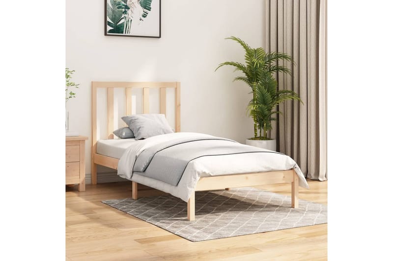 Sängynrunko täysi mänty 90x200 cm - Ruskea - Huonekalut - Sänky - Sänkykehikot & sängynrungot
