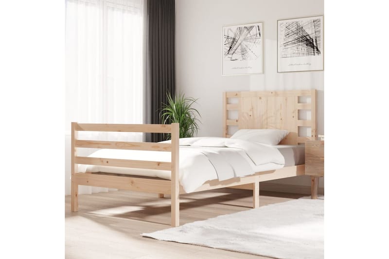 Sängynrunko täysi mänty 90x200 cm - Ruskea - Huonekalut - Sänky - Sänkykehikot & sängynrungot