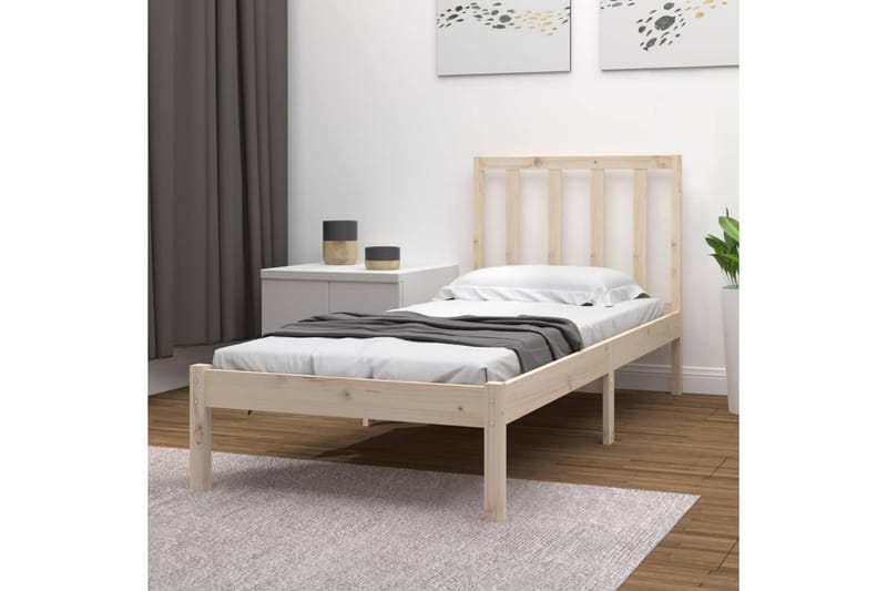 Sängynrunko täysi mänty 90x200 cm - Ruskea - Huonekalut - Sänky - Sänkykehikot & sängynrungot