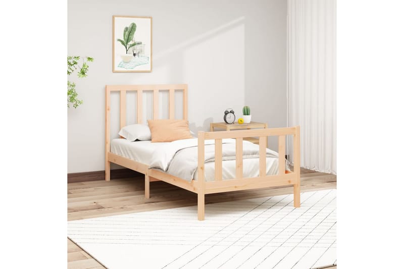 Sängynrunko täysi mänty 90x200 cm - Ruskea - Huonekalut - Sänky - Sänkykehikot & sängynrungot