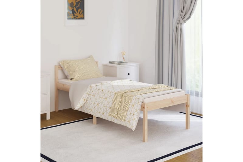 Sängynrunko täysi mänty 90x200 cm - Ruskea - Huonekalut - Sänky - Sänkykehikot & sängynrungot