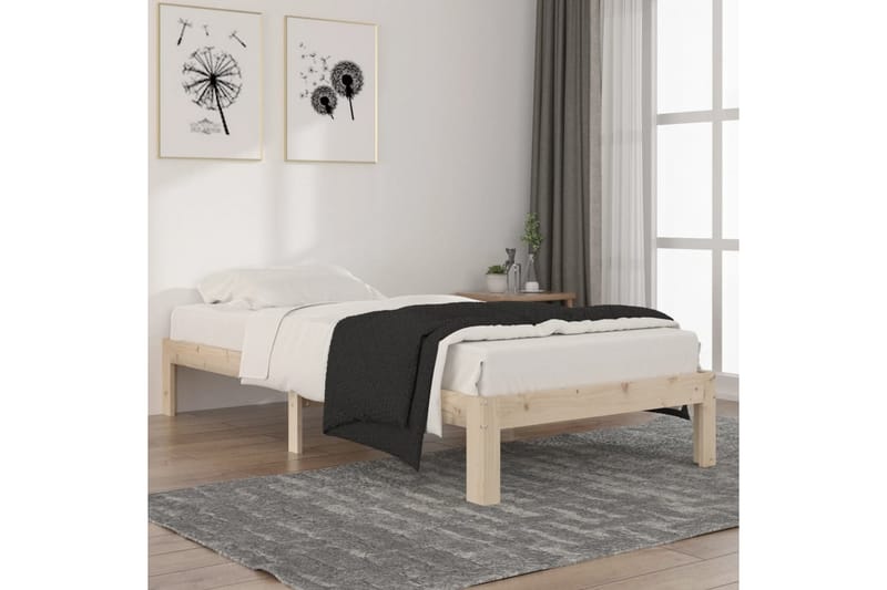 Sängynrunko täysi mänty 90x200 cm - Ruskea - Huonekalut - Sänky - Sänkykehikot & sängynrungot