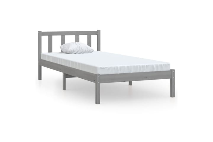 Sängynrunko täysi mänty harmaa 75x190 cm UK Small Single - Sänkykehikot & sängynrungot