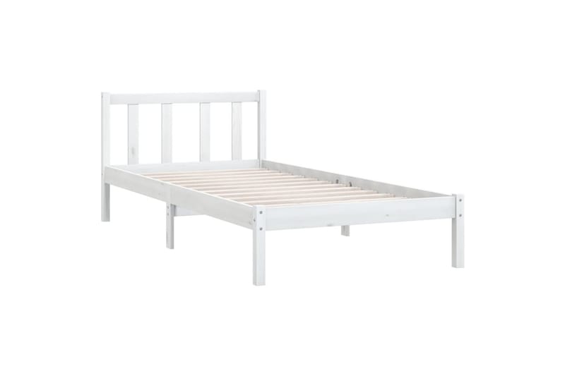 Sängynrunko täysi mänty valkoinen 90x200 cm - Huonekalut - Sänky - Sänkykehikot & sängynrungot