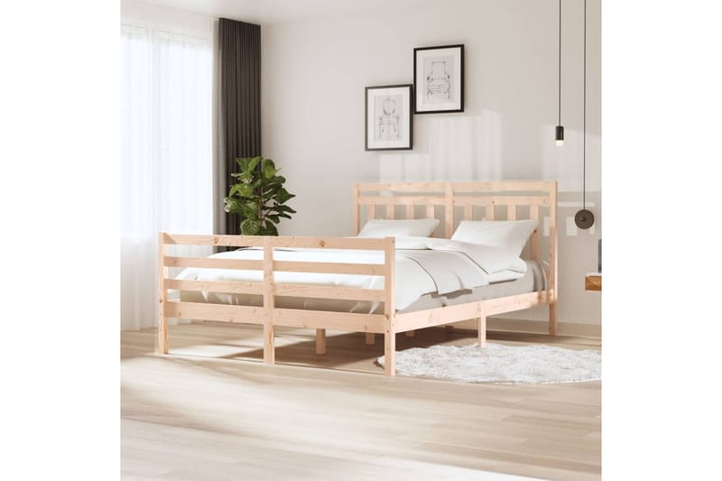 Sängynrunko täysi puu 150x200 cm 5FT King Size - Ruskea - Huonekalut - Sänky - Sänkykehikot & sängynrungot