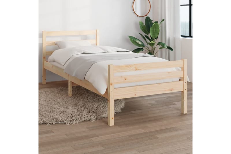 Sängynrunko täysi puu 90x200 cm - Ruskea - Huonekalut - Sänky - Sänkykehikot & sängynrungot