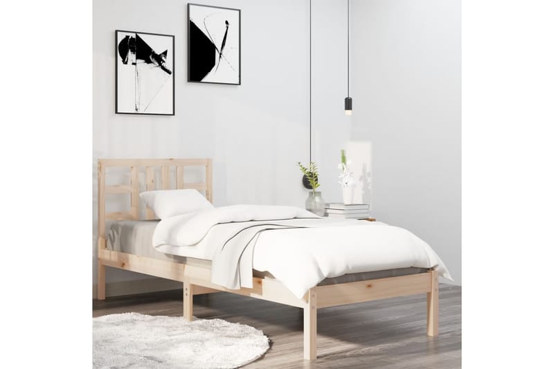 Sängynrunko täysi puu 100x200 cm - Ruskea - Huonekalut - Sänky - Sänkykehikot & sängynrungot