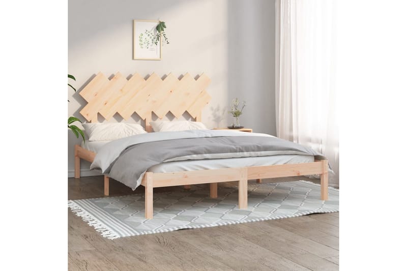 Sängynrunko täysi puu 150x200 cm 5FT King Size - Ruskea - Huonekalut - Sänky - Sänkykehikot & sängynrungot