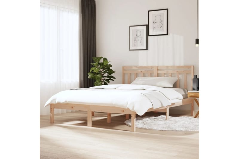 Sängynrunko täysi puu 150x200 cm 5FT King Size - Ruskea - Huonekalut - Sänky - Sänkykehikot & sängynrungot