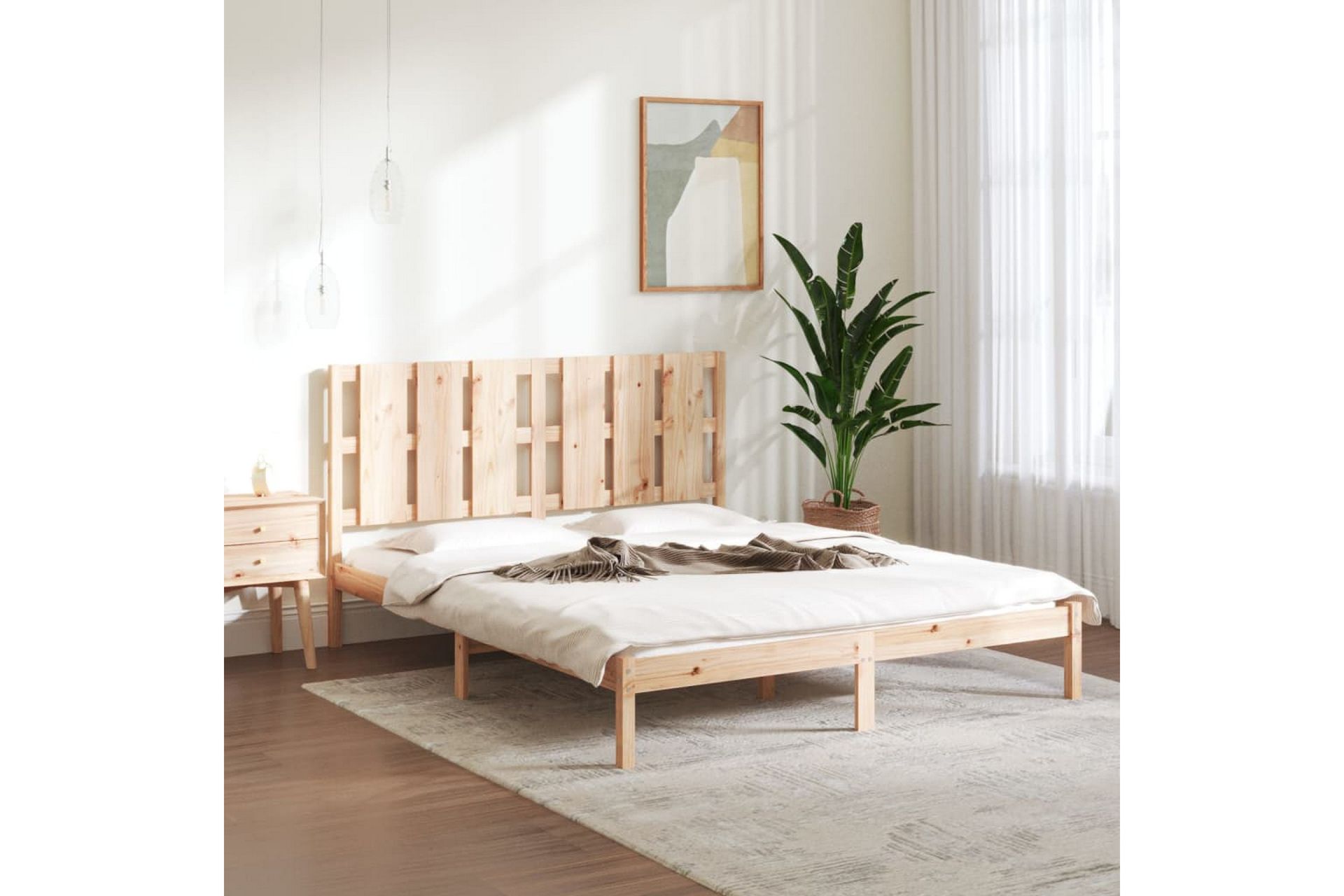 Sängynrunko täysi puu 150x200 cm 5FT King Size - Ruskea - Huonekalut - Sänky - Sänkykehikot & sängynrungot