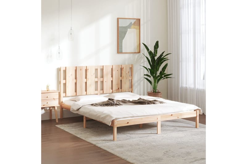 Sängynrunko täysi puu 150x200 cm 5FT King Size - Ruskea - Huonekalut - Sänky - Sänkykehikot & sängynrungot