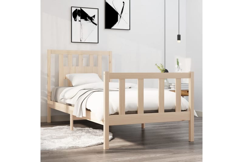 Sängynrunko täysi puu 90x190 cm 3FT Single - Ruskea - Huonekalut - Sänky - Sänkykehikot & sängynrungot