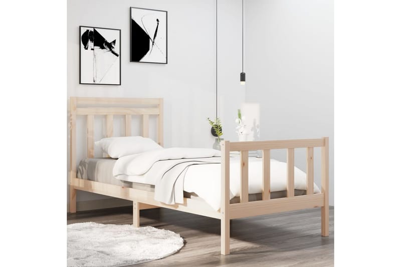 Sängynrunko täysi puu 90x190 cm 3FT Single - Ruskea - Huonekalut - Sänky - Sänkykehikot & sängynrungot