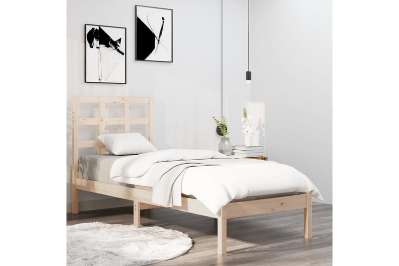 Sängynrunko täysi puu 90x200 cm - Ruskea - Huonekalut - Sänky - Sänkykehikot & sängynrungot