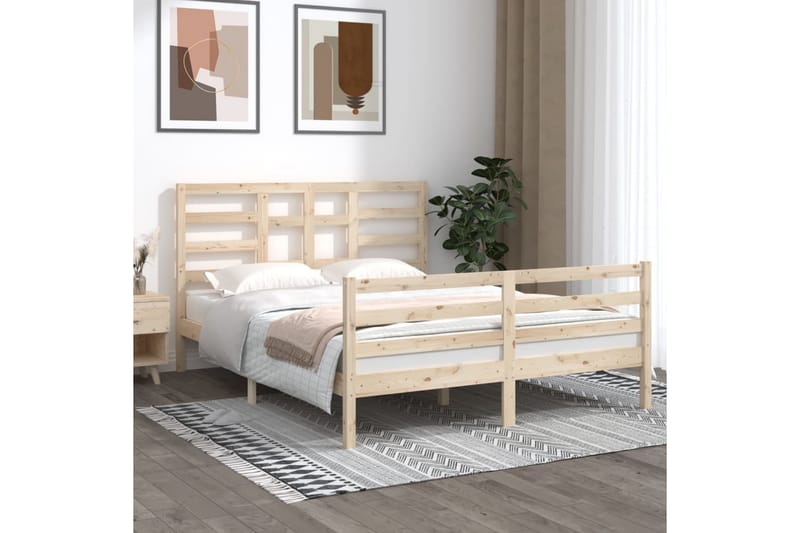 Sängynrunko täysi puu 150x200 cm 5FT King Size - Ruskea - Huonekalut - Sänky - Sänkykehikot & sängynrungot