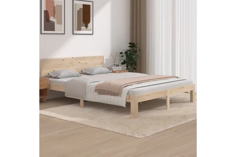 Sängynrunko täysi puu 150x200 cm 5FT King Size - Ruskea - Huonekalut - Sänky - Sänkykehikot & sängynrungot
