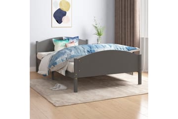 Sängynrunko tummanharmaa täysi mänty 120x200 cm - Harmaa - Huonekalut - Sänky - Sänkykehikot & sängynrungot