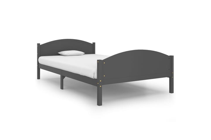 Sängynrunko tummanharmaa täysi mänty 120x200 cm - Harmaa - Sänkykehikot & sängynrungot