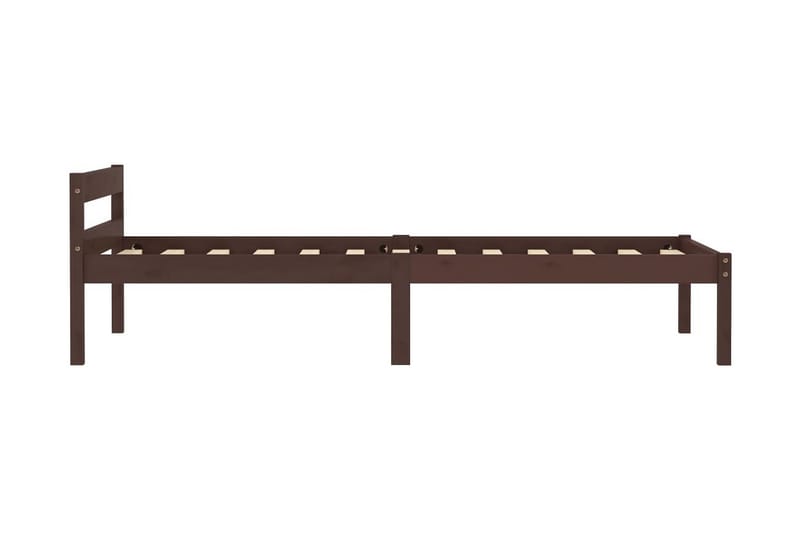 Sängynrunko tummanruskea täysi mänty 100x200 cm - Ruskea - Huonekalut - Sänky - Sänkykehikot & sängynrungot