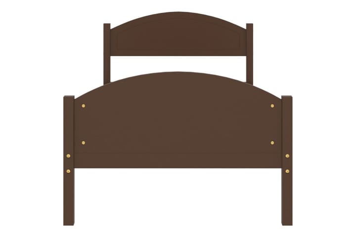 Sängynrunko tummanruskea täysi mänty 100x200 cm - Ruskea - Sänkykehikot & sängynrungot