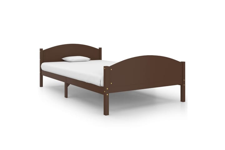 Sängynrunko tummanruskea täysi mänty 120x200 cm - Ruskea - Sänkykehikot & sängynrungot
