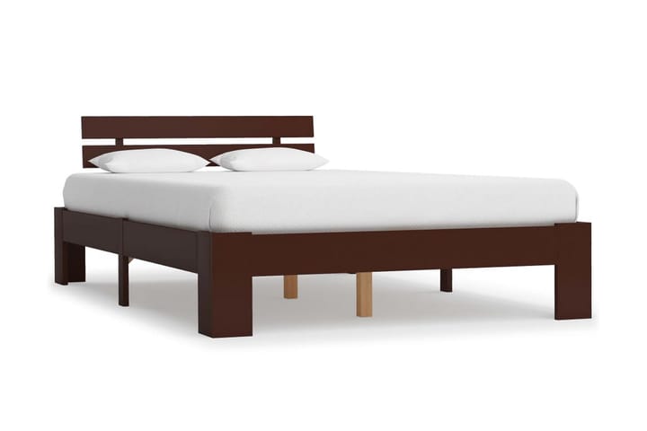 Sängynrunko tummanruskea täysi mänty 140x200 cm - Ruskea - Sänkykehikot & sängynrungot