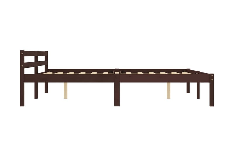 Sängynrunko tummanruskea täysi mänty 180x200 cm - Ruskea - Huonekalut - Sänky - Sänkykehikot & sängynrungot
