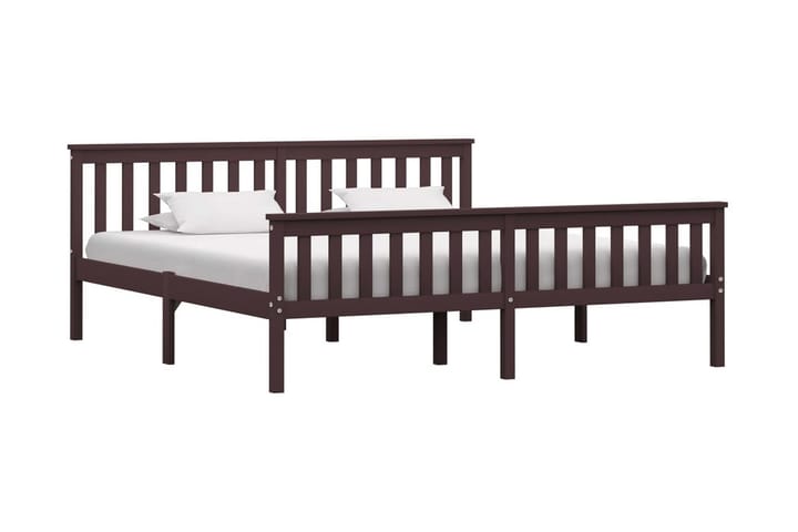Sängynrunko tummanruskea täysi mänty 180x200 cm - Ruskea - Sänkykehikot & sängynrungot