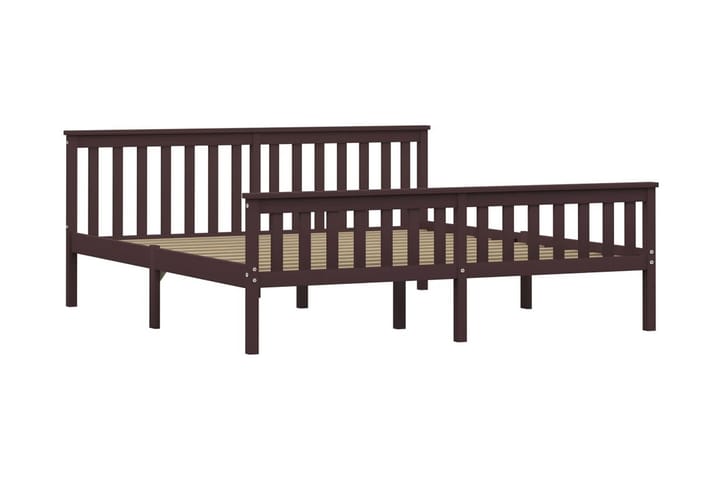 Sängynrunko tummanruskea täysi mänty 180x200 cm - Ruskea - Sänkykehikot & sängynrungot