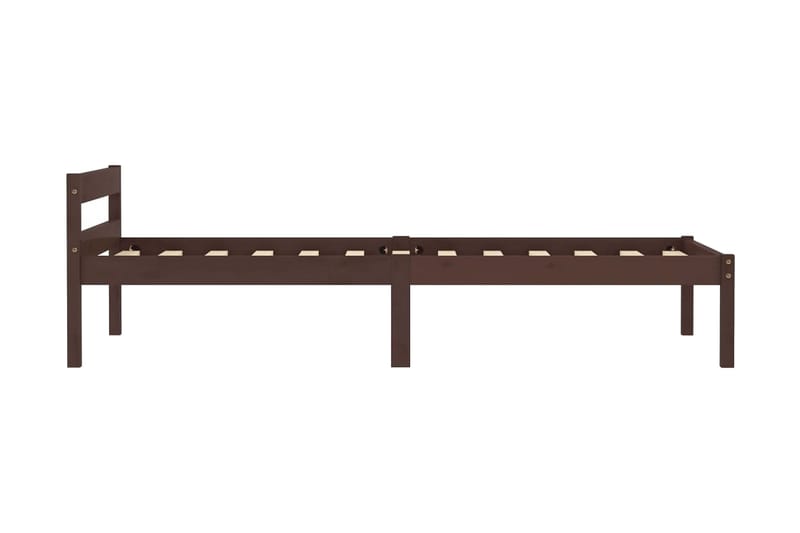 Sängynrunko tummanruskea täysi mänty 90x200 cm - Ruskea - Huonekalut - Sänky - Sänkykehikot & sängynrungot