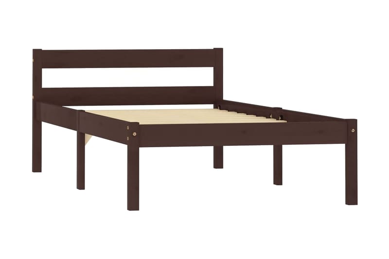 Sängynrunko tummanruskea täysi mänty 90x200 cm - Ruskea - Huonekalut - Sänky - Sänkykehikot & sängynrungot