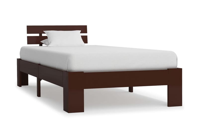 Sängynrunko tummanruskea täysi mänty 90x200 cm - Ruskea - Huonekalut - Sänky - Sänkykehikot & sängynrungot