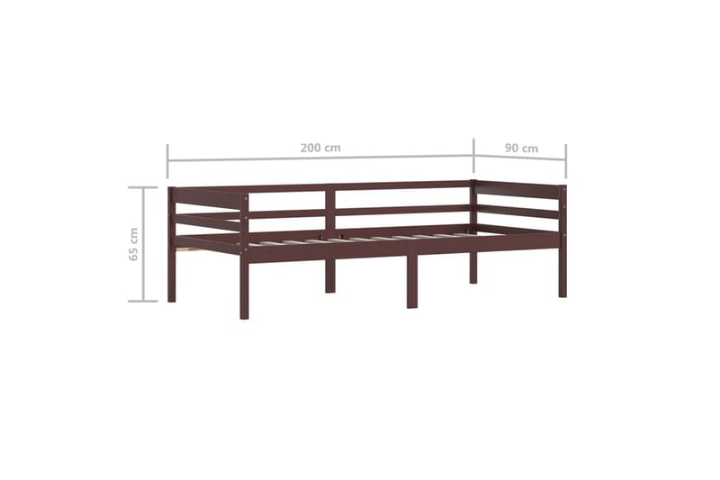 Sängynrunko tummanruskea täysi mänty 90x200 cm - Huonekalut - Sänky - Sänkykehikot & sängynrungot