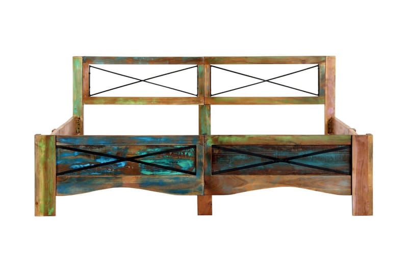 Sängynrunko uusiokäytetty puu 160x200 cm - Monivärinen - Huonekalut - Sänky - Sänkykehikot & sängynrungot