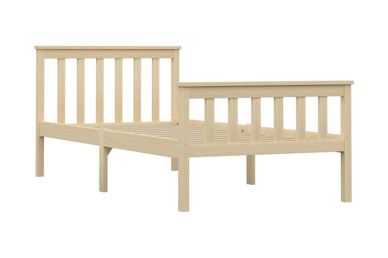Sängynrunko vaalea täysi mänty 100x200 cm - Ruskea - Huonekalut - Sänky - Sänkykehikot & sängynrungot