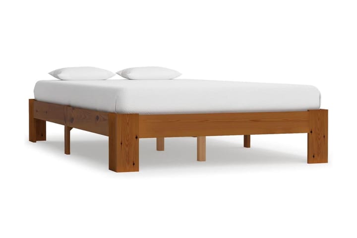 Sängynrunko vaaleanruskea täysi mänty 120x200 cm - Ruskea - Sänkykehikot & sängynrungot
