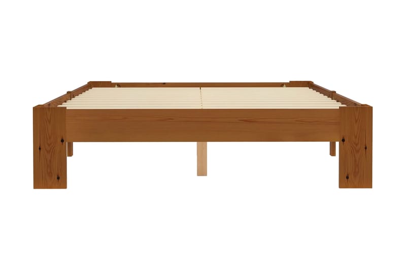 Sängynrunko vaaleanruskea täysi mänty 120x200 cm - Ruskea - Huonekalut - Sänky - Sänkykehikot & sängynrungot