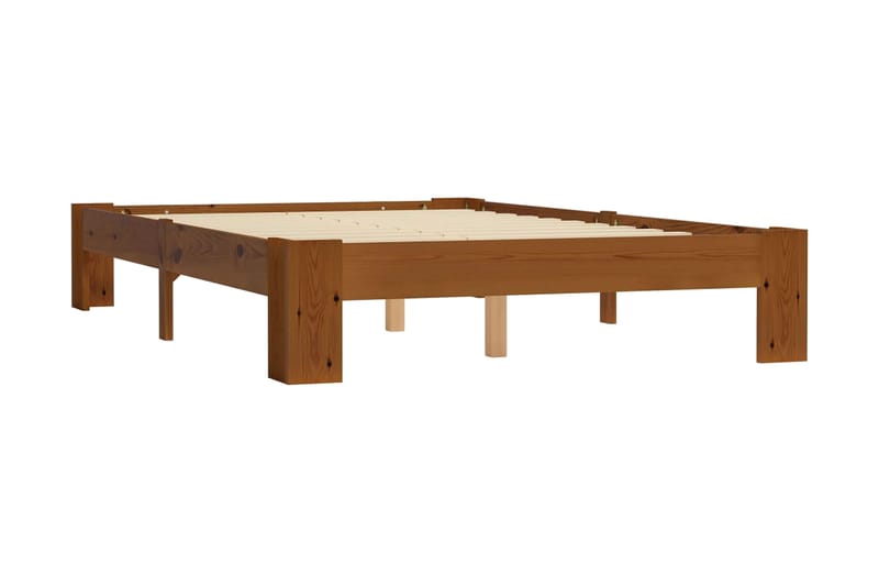 Sängynrunko vaaleanruskea täysi mänty 120x200 cm - Ruskea - Huonekalut - Sänky - Sänkykehikot & sängynrungot