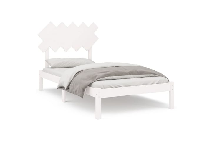 Sängynrunko valkoinen 100x200 cm täysi puu - Valkoinen - Sänkykehikot & sängynrungot