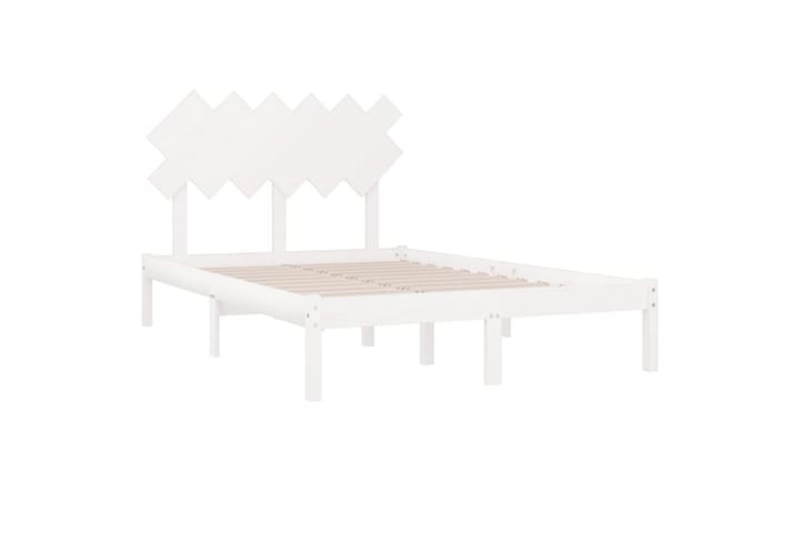 Sängynrunko valkoinen 120x200 cm täysi puu - Valkoinen - Sänkykehikot & sängynrungot